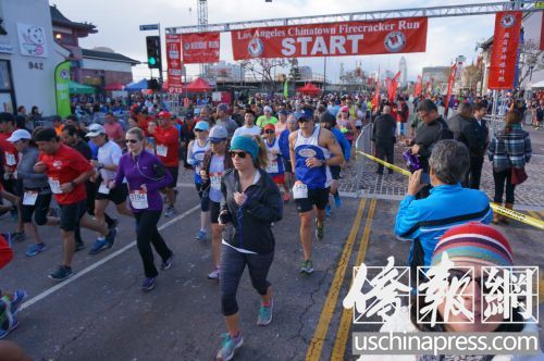 洛杉矶中国城举行羊年新春长跑逾万名选手参与